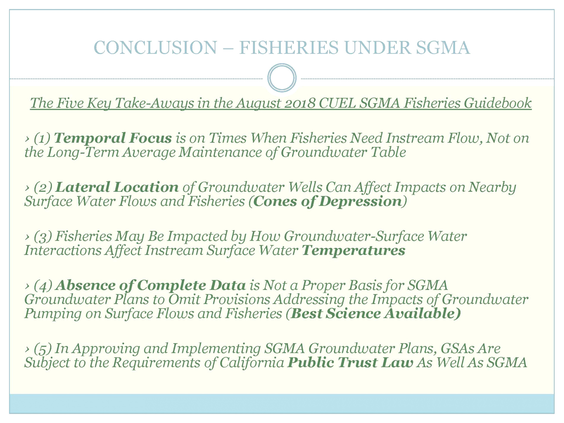 ca water law symposium questions of mon supply sgma requirements for interconnected surface water and groundwater