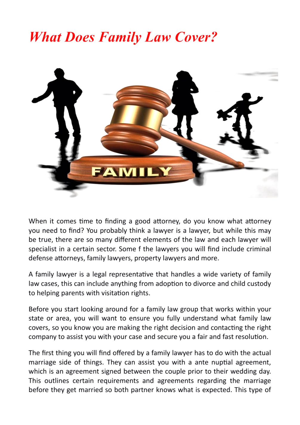 what does family law cover