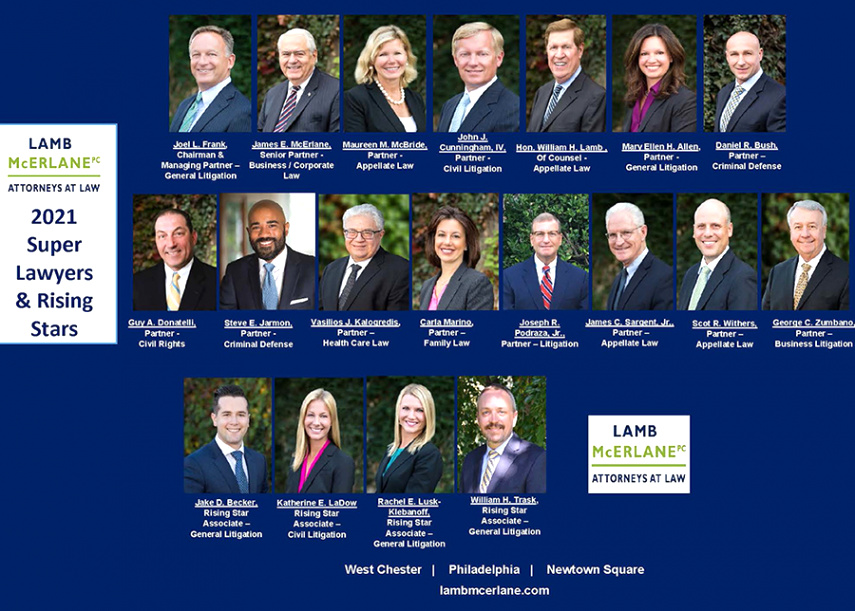 nineteen lamb mcerlane pc attorneys have been named 2021 pennsylvania super lawyers and rising stars