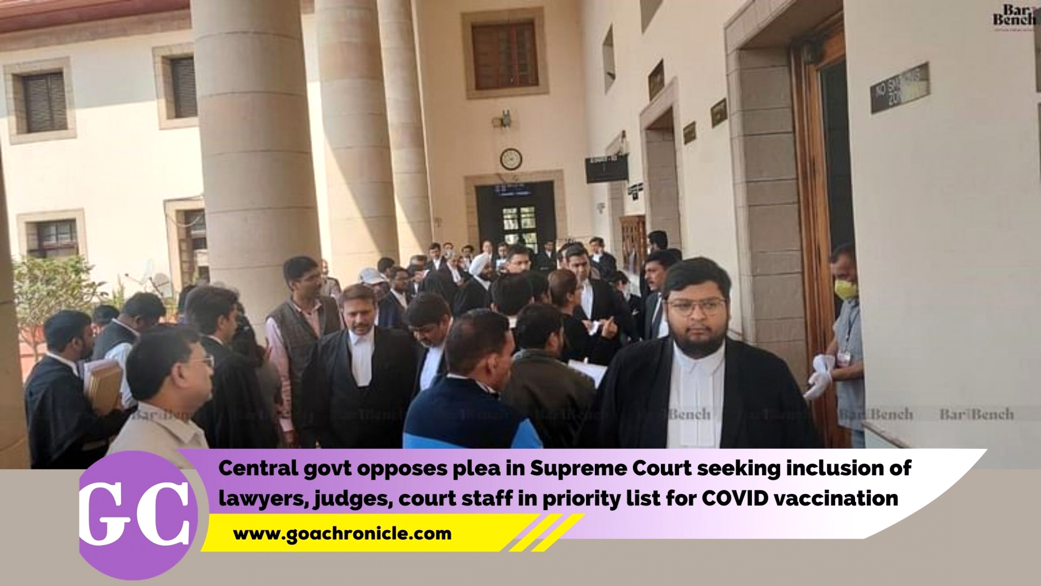 central govt opposes plea in supreme court seeking inclusion of lawyers judges court staff in priority list for covid vaccination